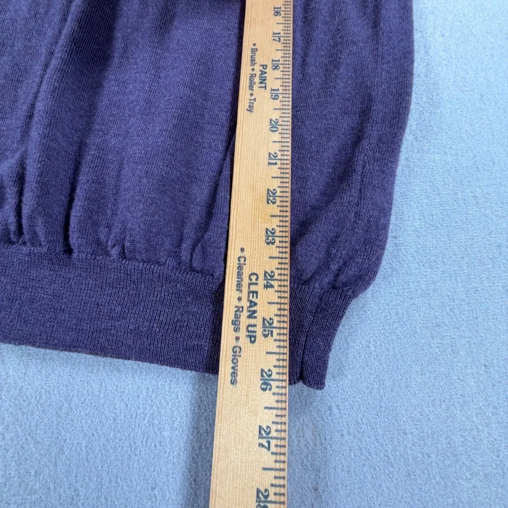Banana Republic Men M Purple Merino Wool Crewneck Sweater Long Sleeve Preppy